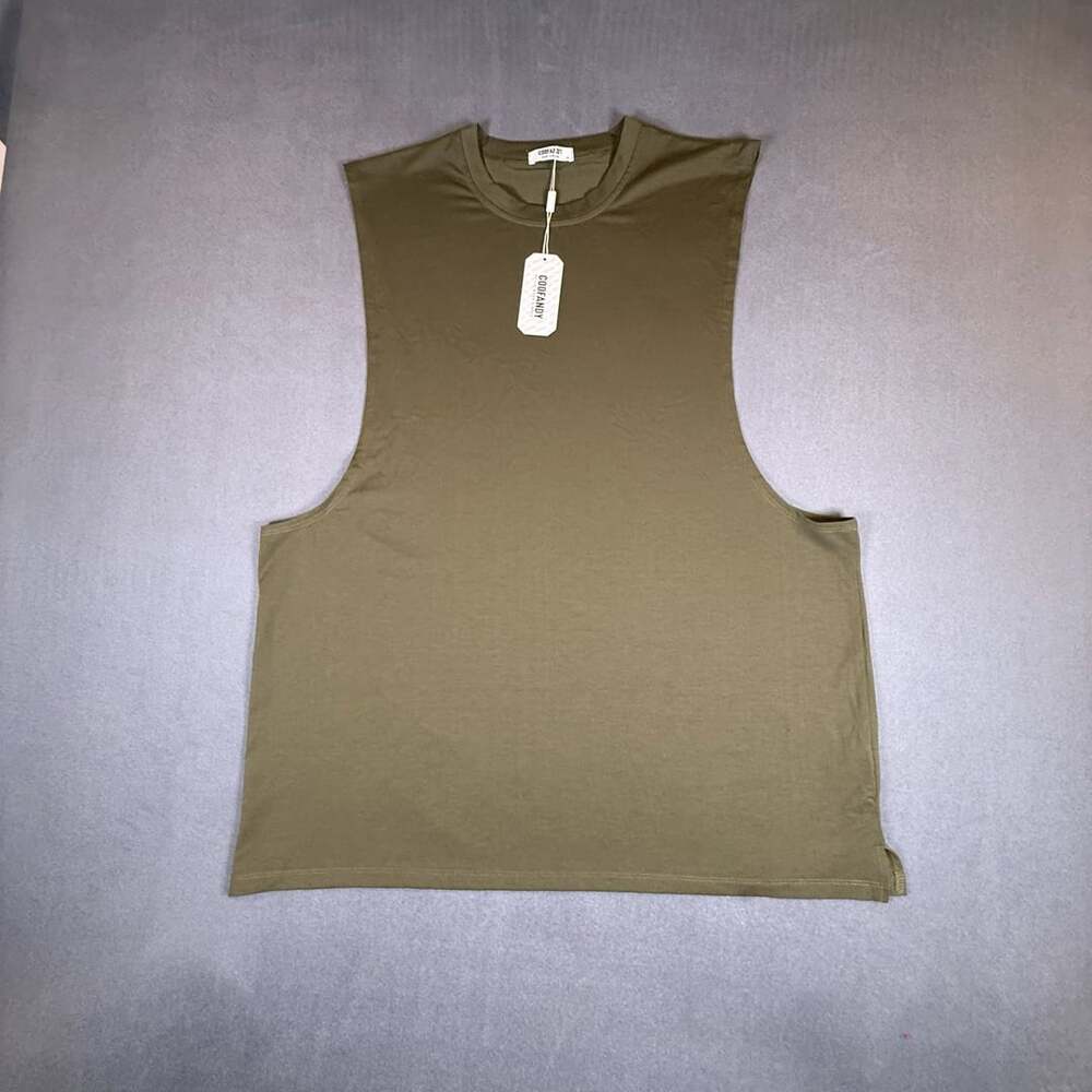 Men's Muscle Cut Sleeveless Tank Top Dropped Armhole arm Green XL NWT